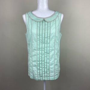 Loft Women’s Mint Sleeveless Peter Pan Collar Top size Medium